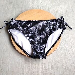 Art Class Girls Bikini Bottoms Size L (10/12) Black White Palm Print